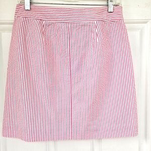 Ann Taylor Loft Pink/ White Seersucker Womens Skirt Size 2